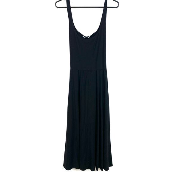 Reformation Jeans August Sleeveless Tie Belted Front Midi Dress Black Size Large - Picture 6 of 7